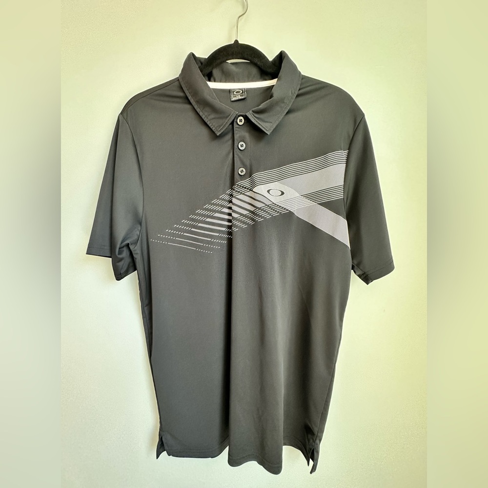 Oakley Men’s Large Grey Patterned Polo